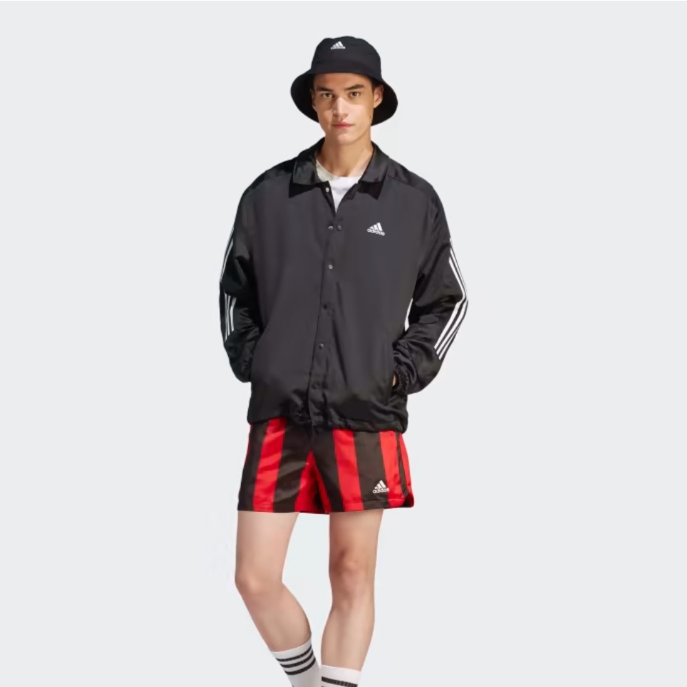 Adidas Black Satin Coaches Jacket